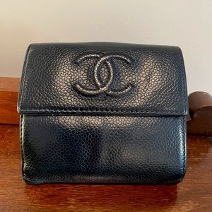 Authentic vintage Chanel leather wallet